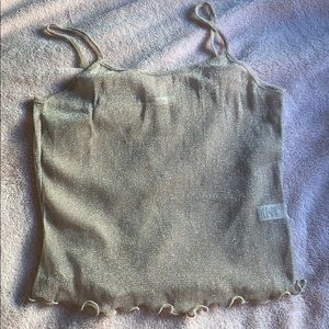 Sheer shimmer crop top